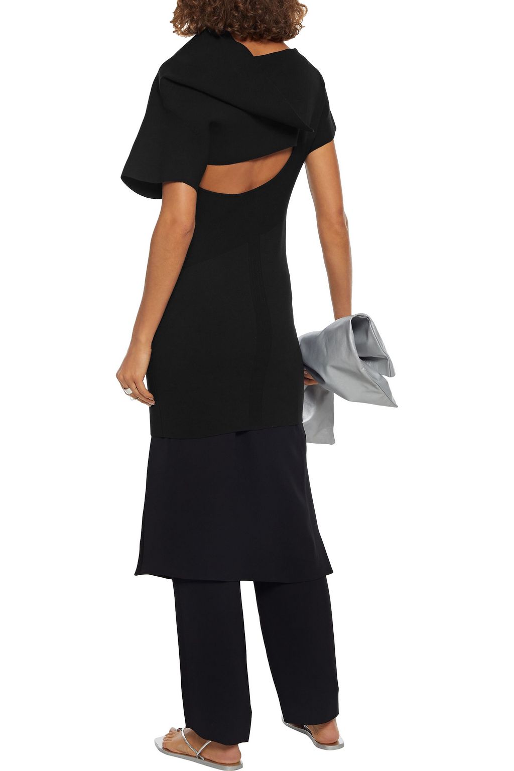 RICK OWENS Sandra asymmetric cutout draped ponte top