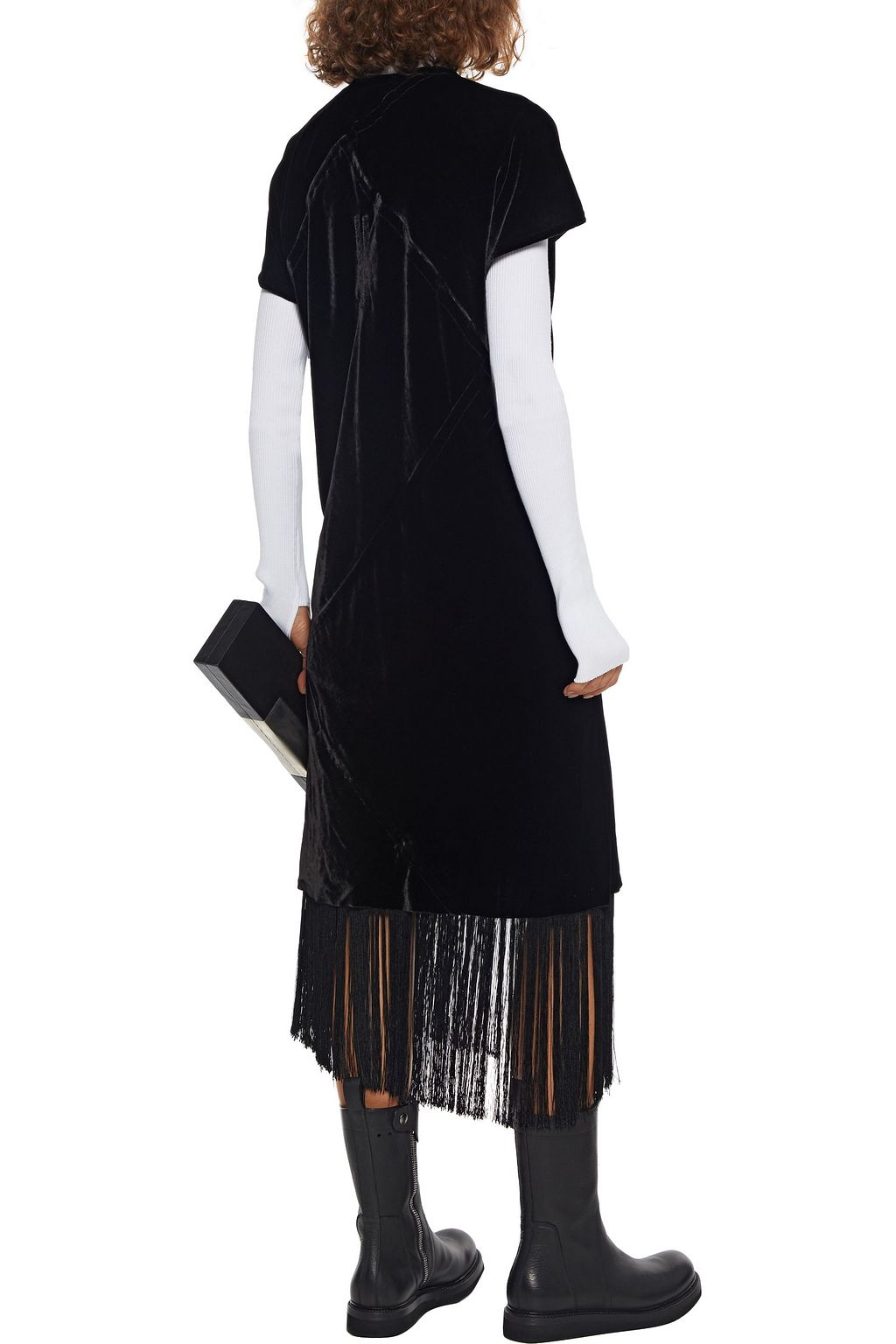 RICK OWENS Paneled crushed-velvet tunic