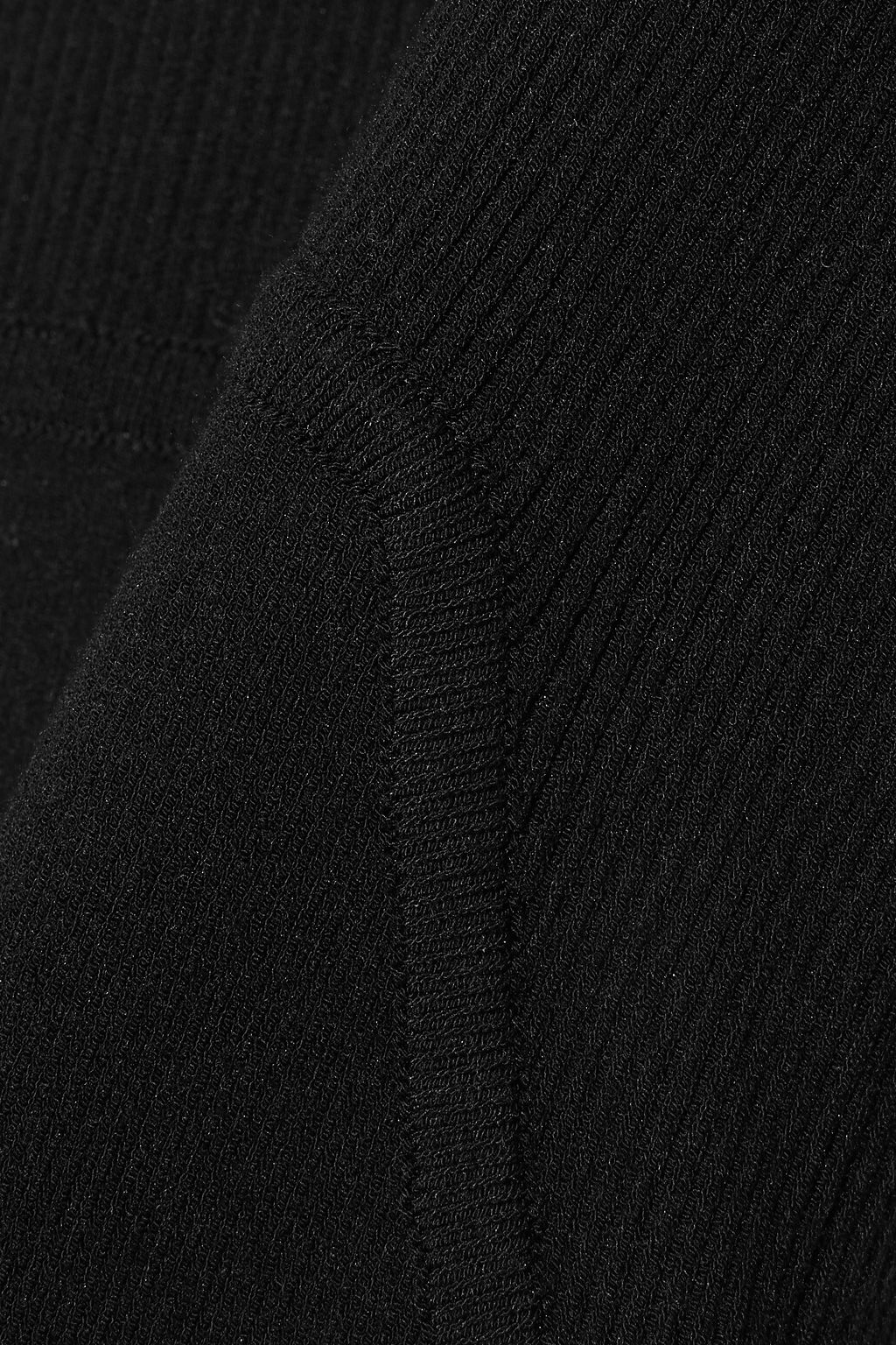 RICK OWENS Open-back ribbed knit-paneled ponte dress