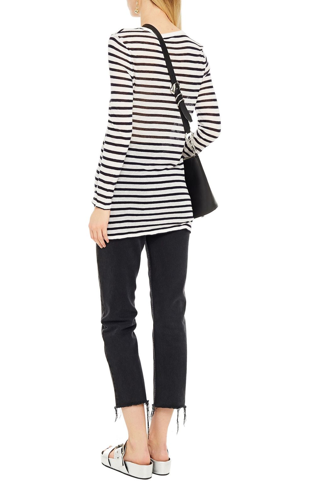 ALEXANDERWANG.T Striped slub jersey top