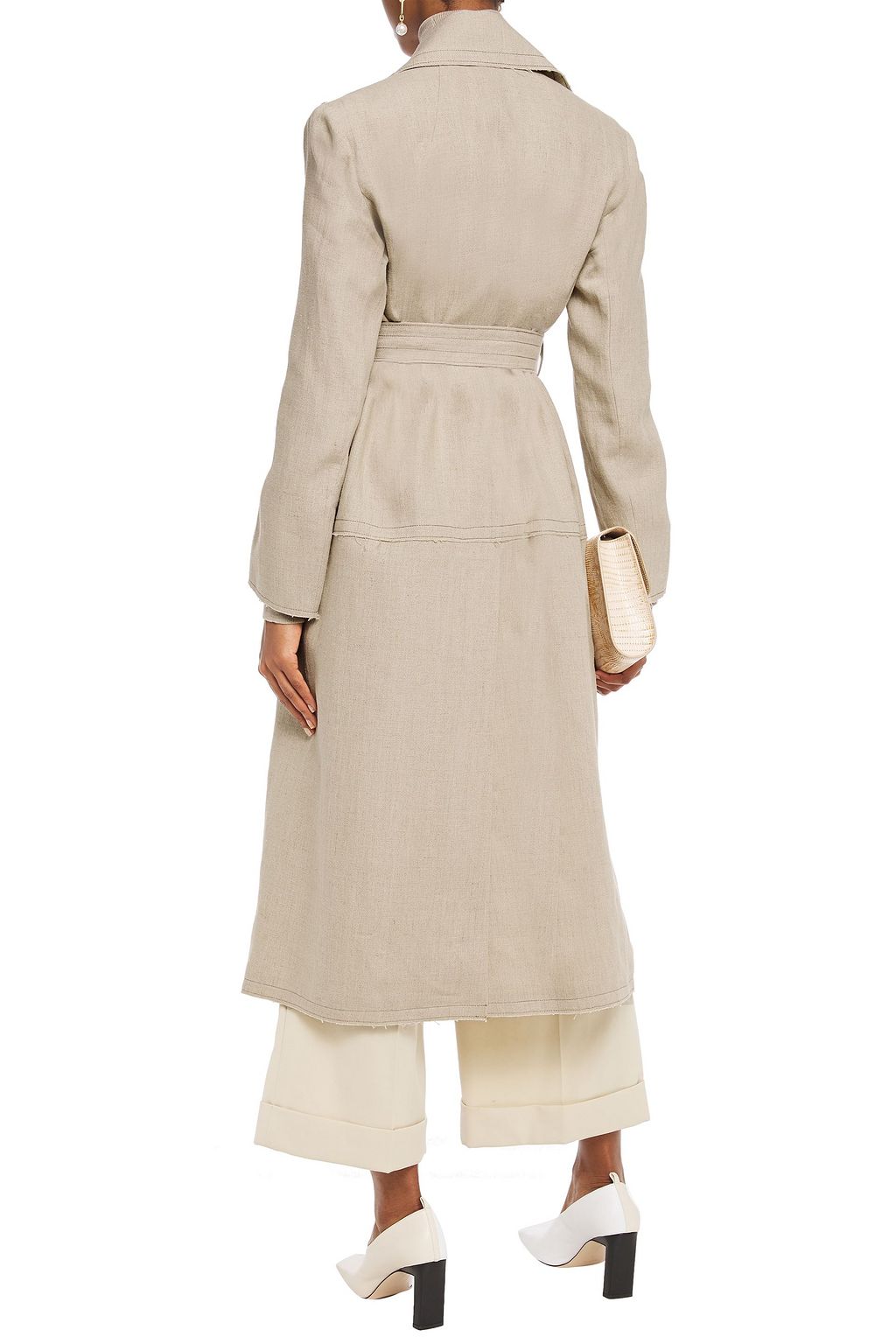LVIR Belted linen-canvas coat