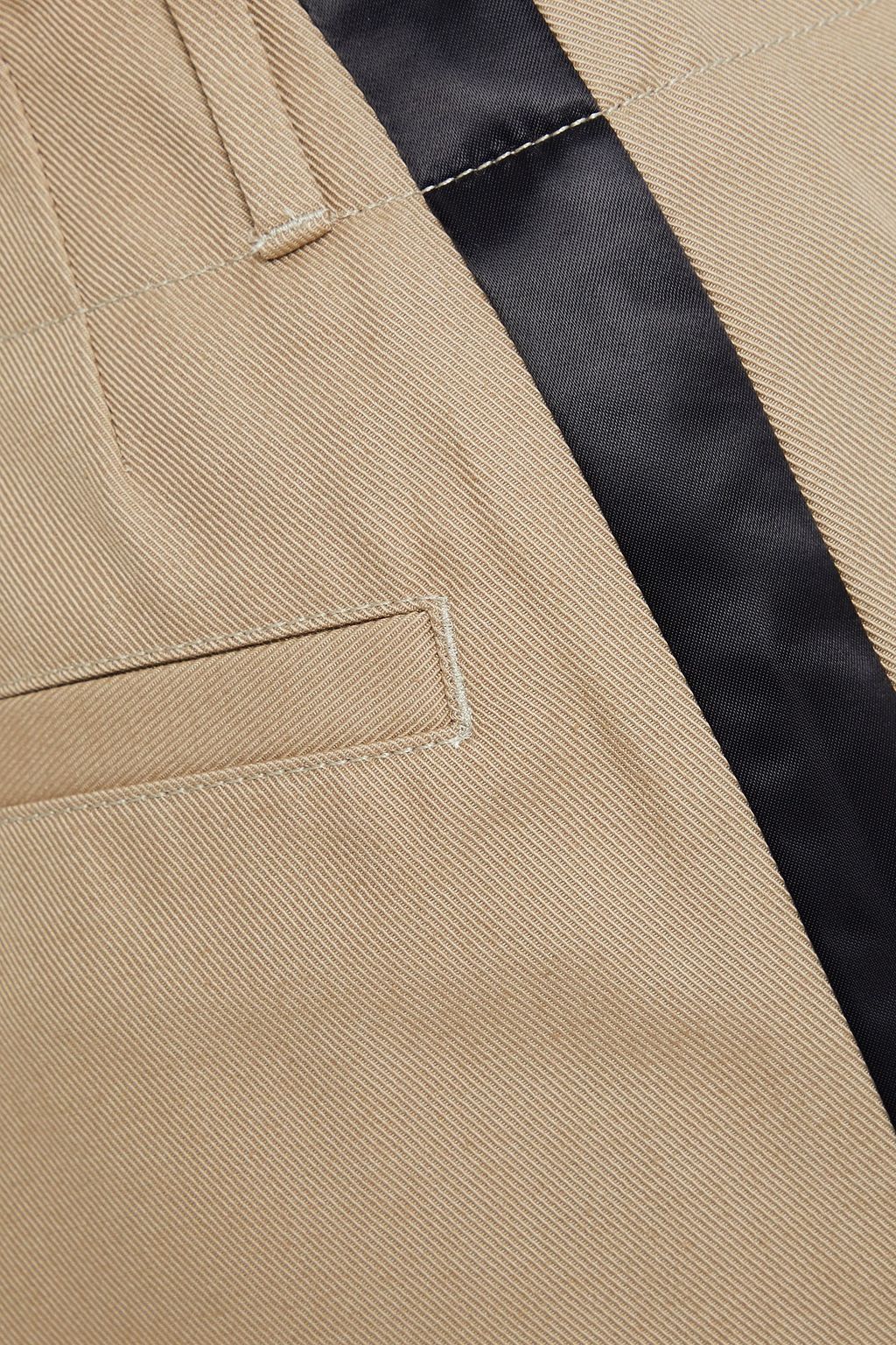 MM6 MAISON MARGIELA Cropped satin-trimmed cotton-twill wide-leg pants