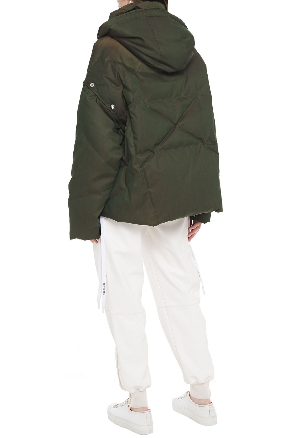 KHRISJOY Oversized quilted shell hooded down jacket