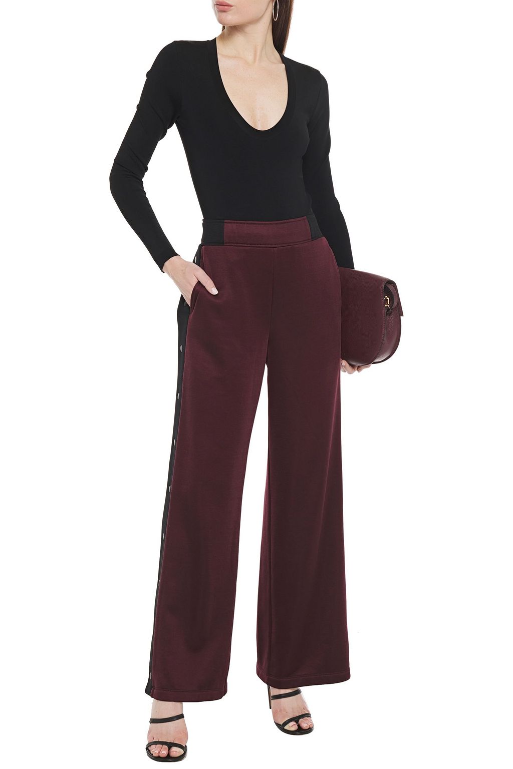 ALEXANDERWANG.T Striped French terry wide-leg pants