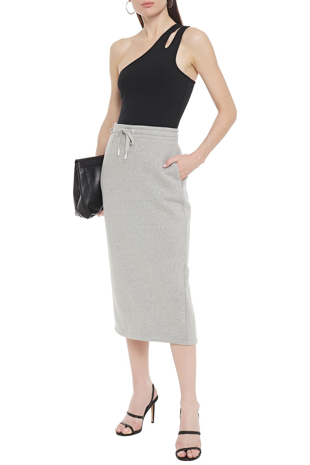 ALEXANDERWANG.T ワンショルダー カットアウト ストレッチポンテ トップス