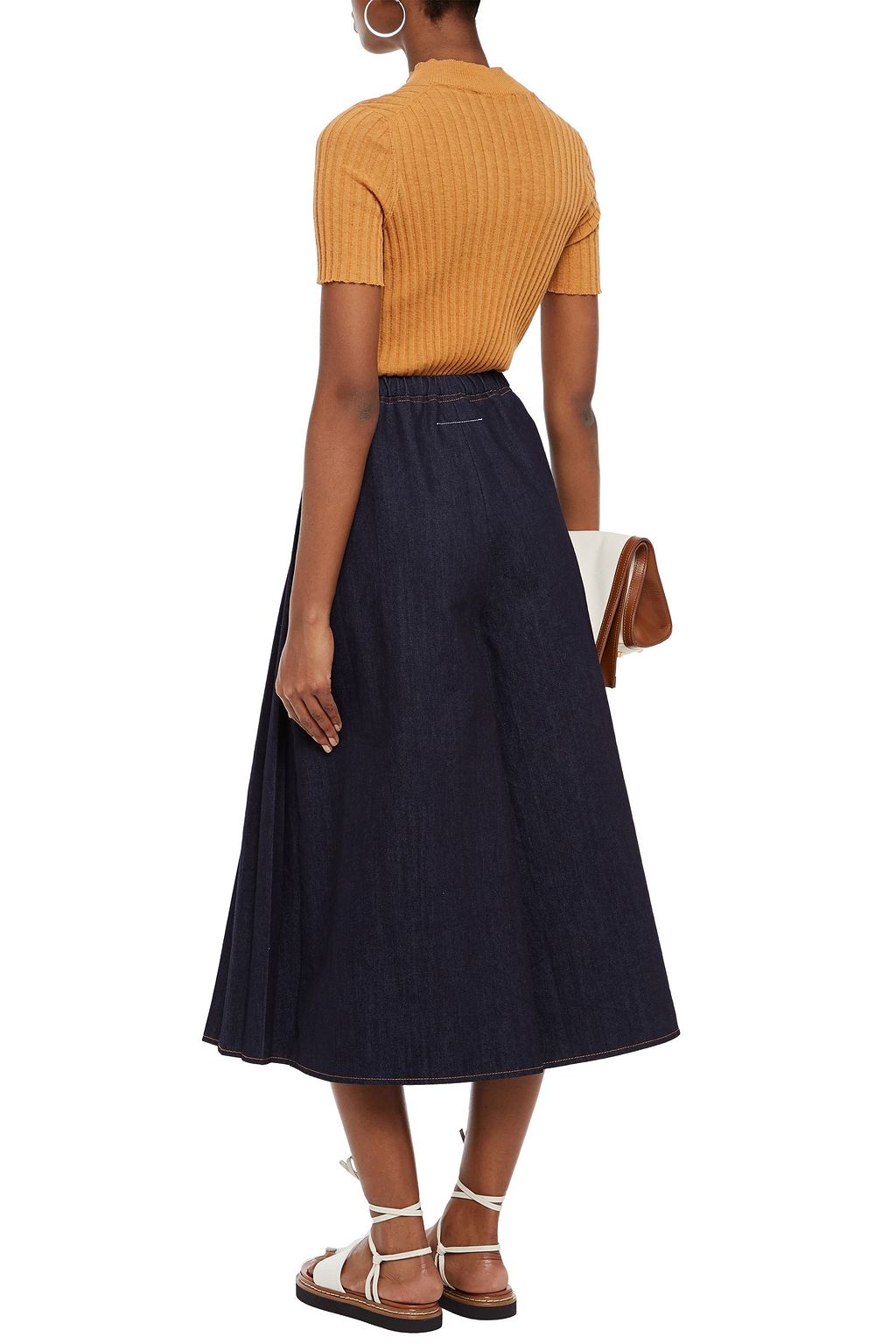 MM6 MAISON MARGIELA Pleated denim culottes