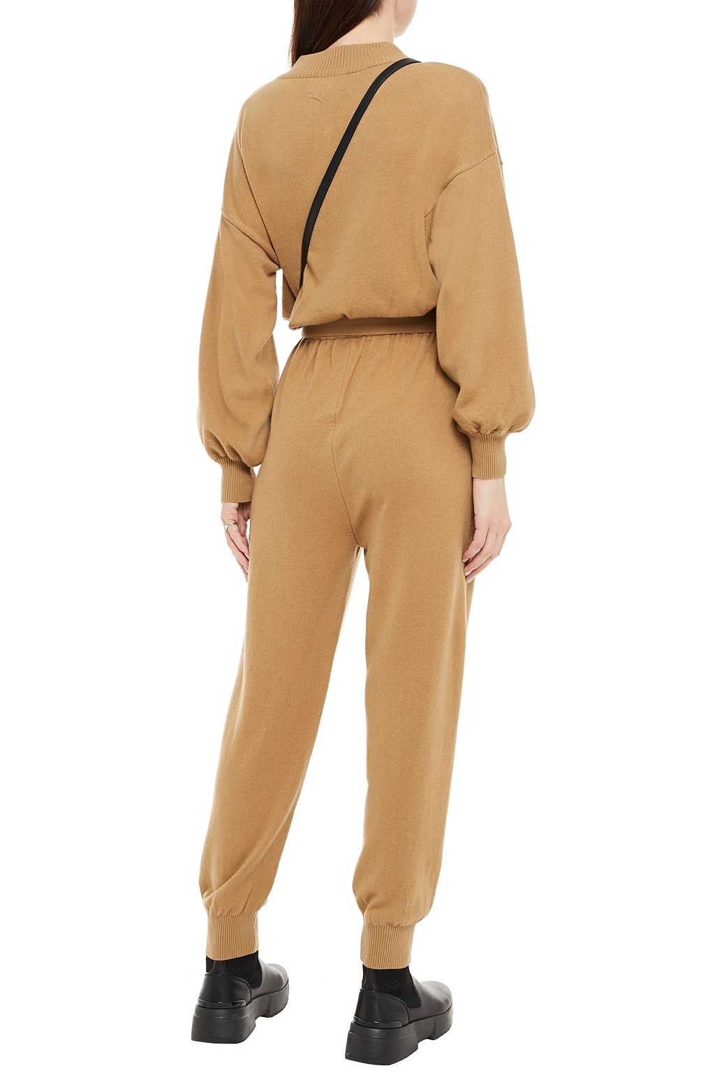 CORDOVA Belted wool, silk and cashmere-blend jumpsuit