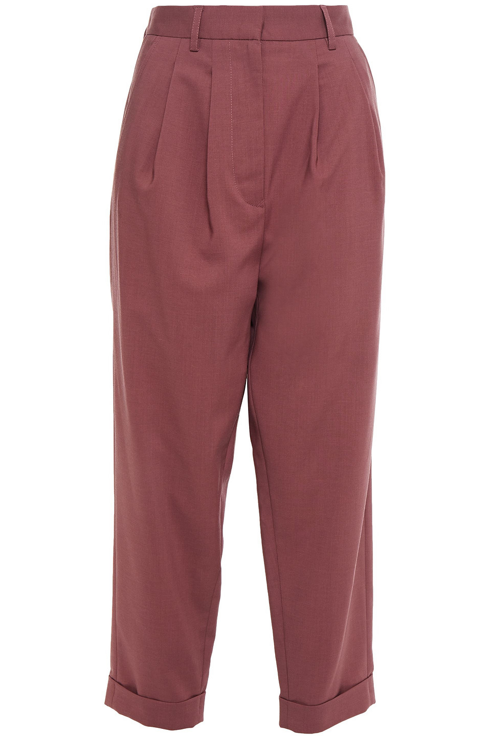Mm6 Maison Margiela Woman Cropped Wool Tapered Pants Antique Rose Size 44