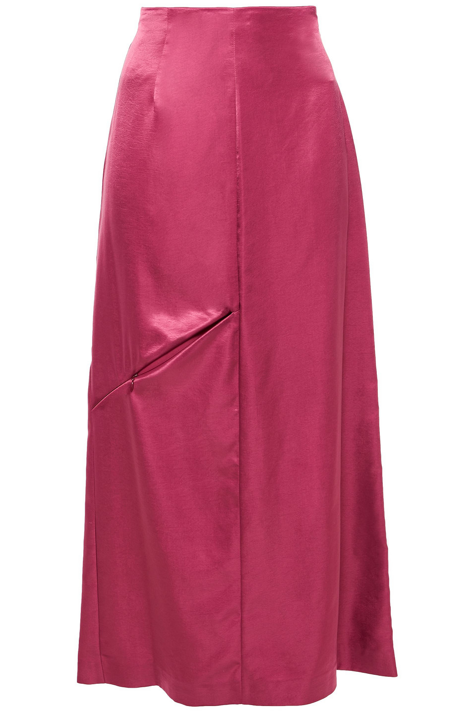 Mm6 Maison Margiela Woman Cutout Satin Midi Skirt Merlot Size 40