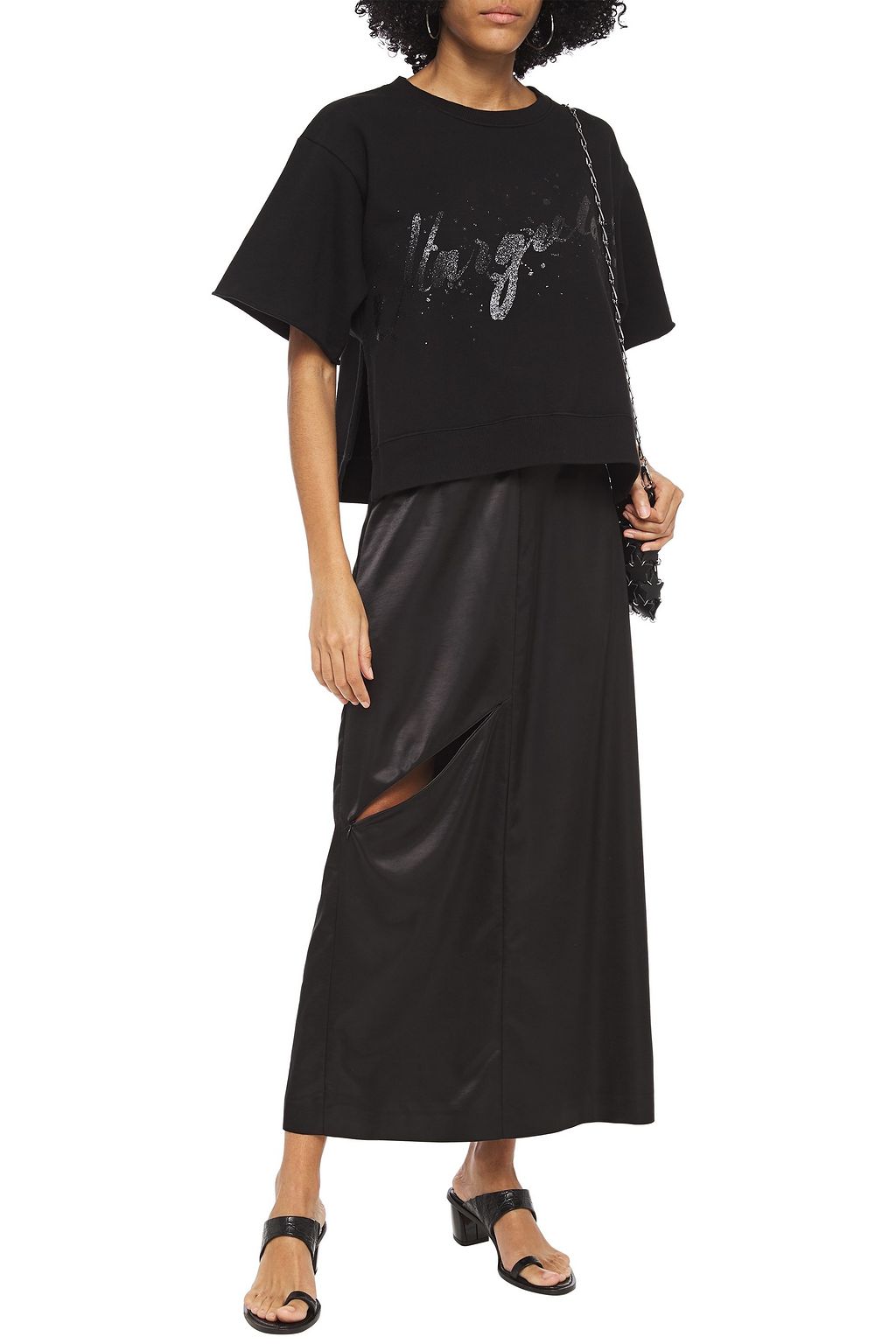 MM6 MAISON MARGIELA Midirock aus Satin mit Cut-outs