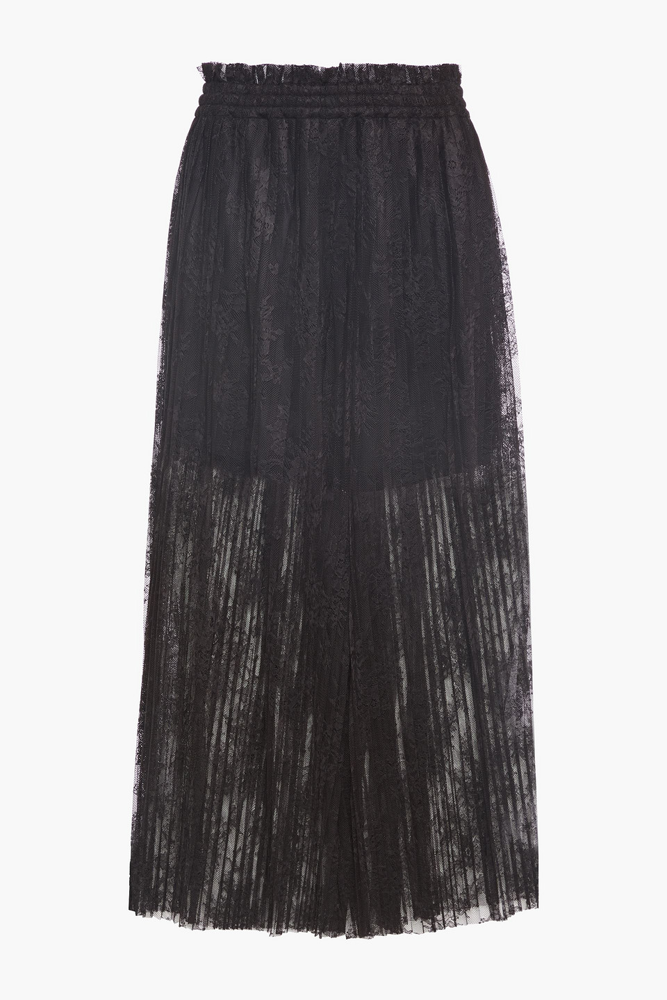 Mm6 Maison Margiela Woman Pleated Lace Culottes Black Size 38
