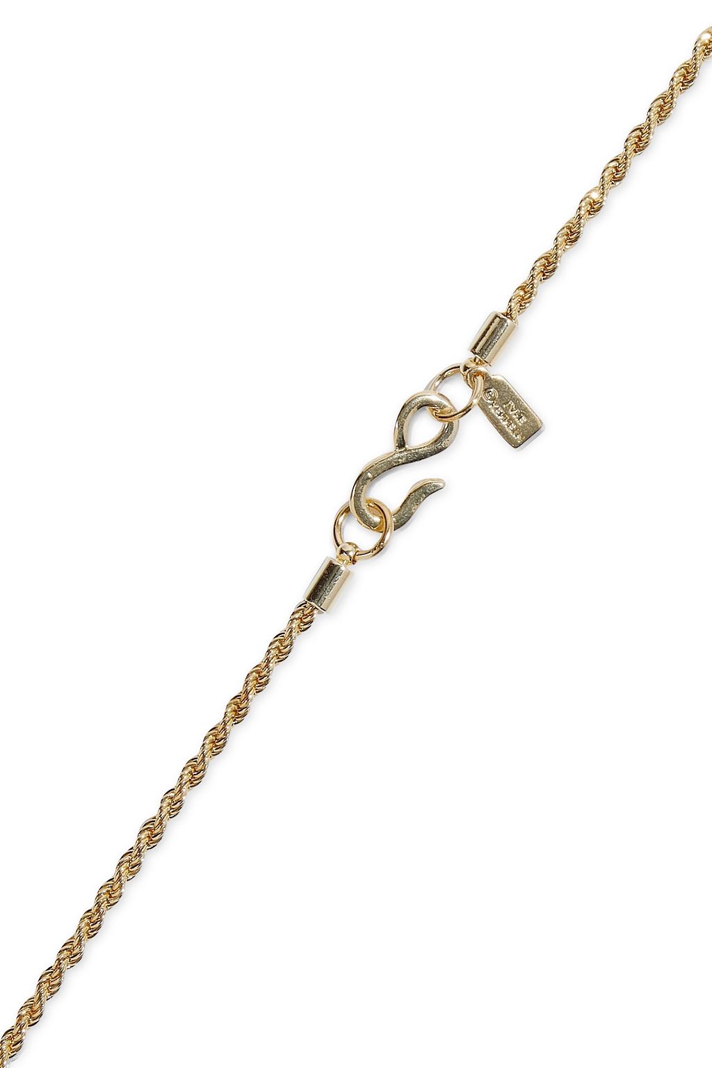 KENNETH JAY LANE 22-karat gold-plated, bead, resin and tasseled cord necklace