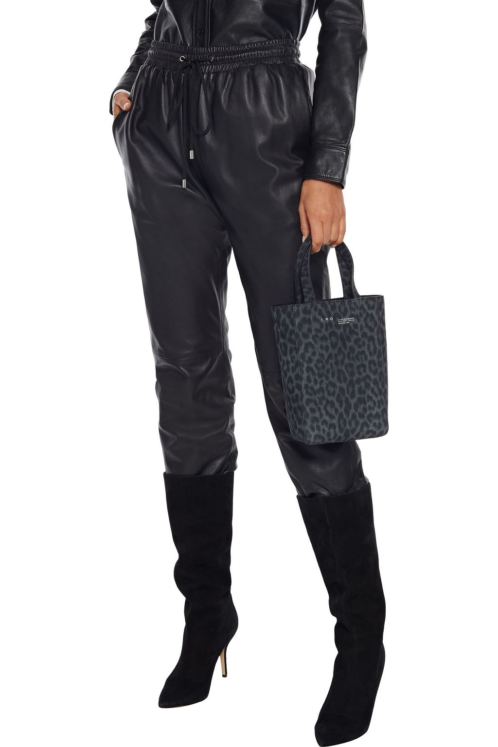 IRO Broome leopard-print suede tote