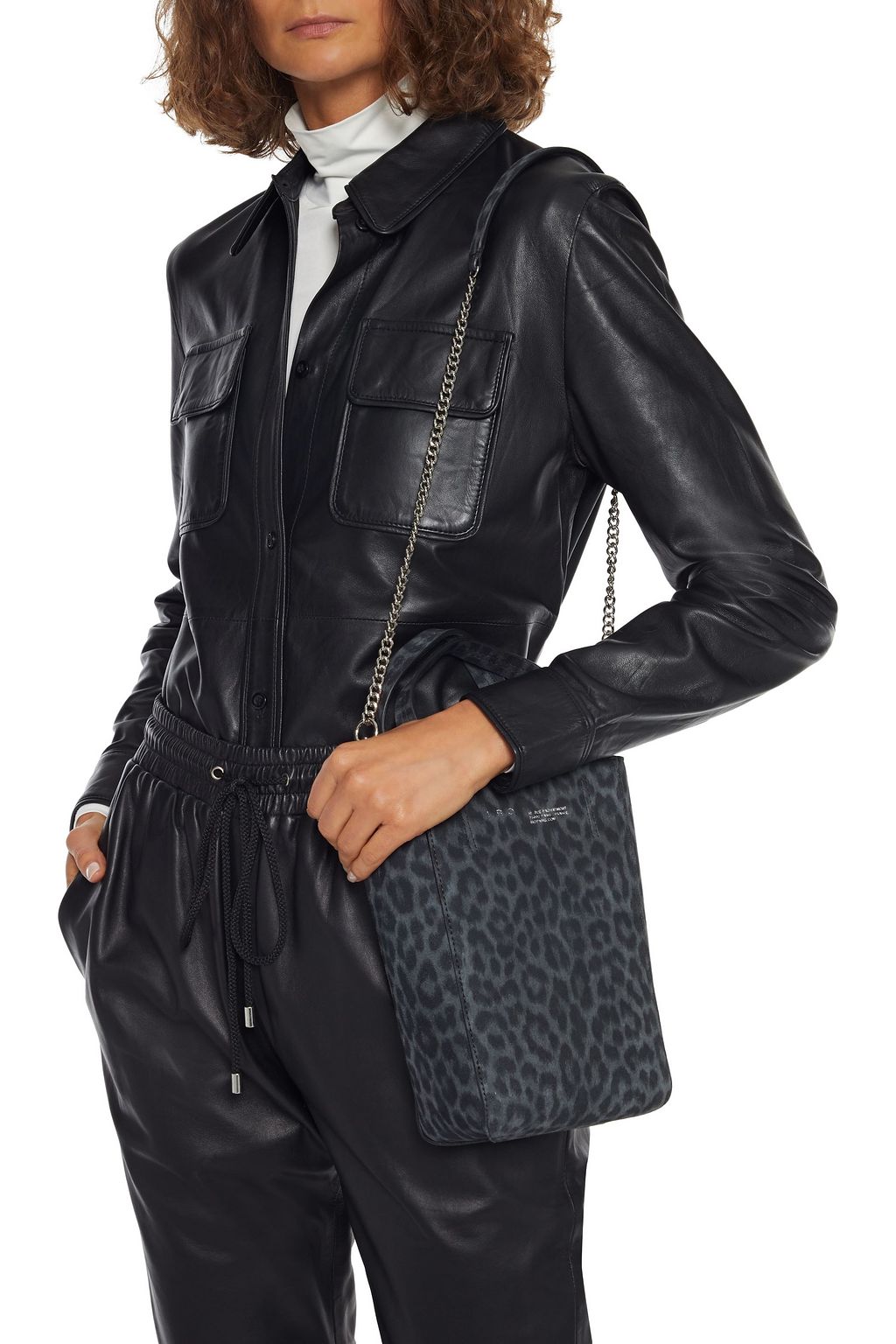 IRO Broome leopard-print suede tote