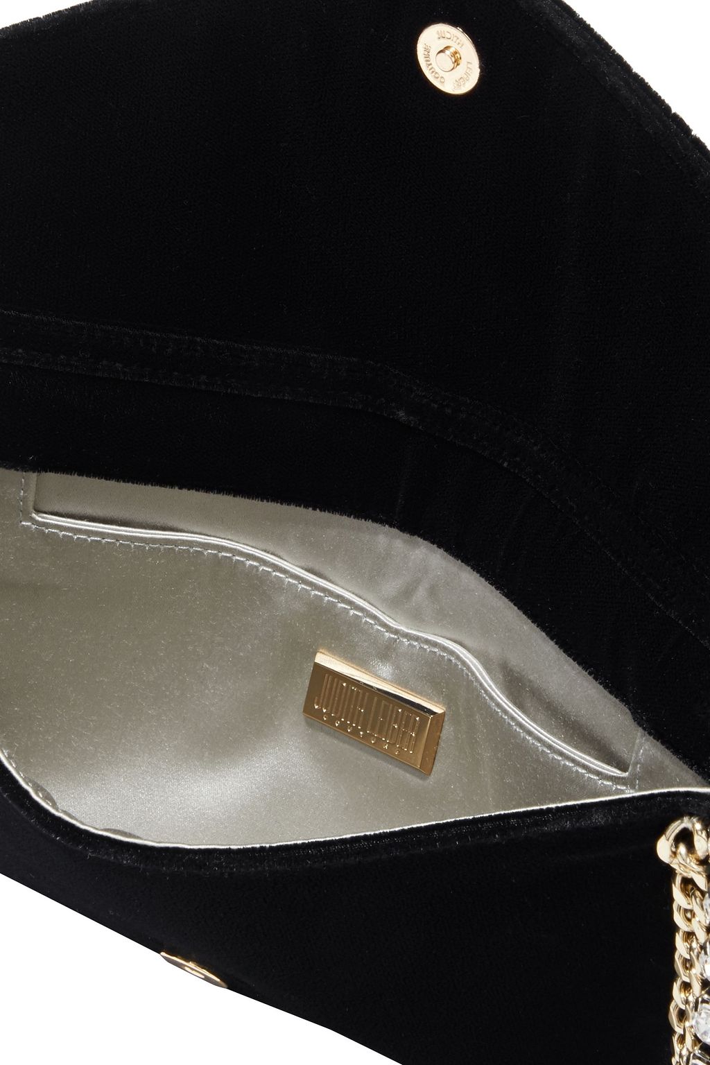 JUDITH LEIBER COUTURE Embellished velvet envelope clutch