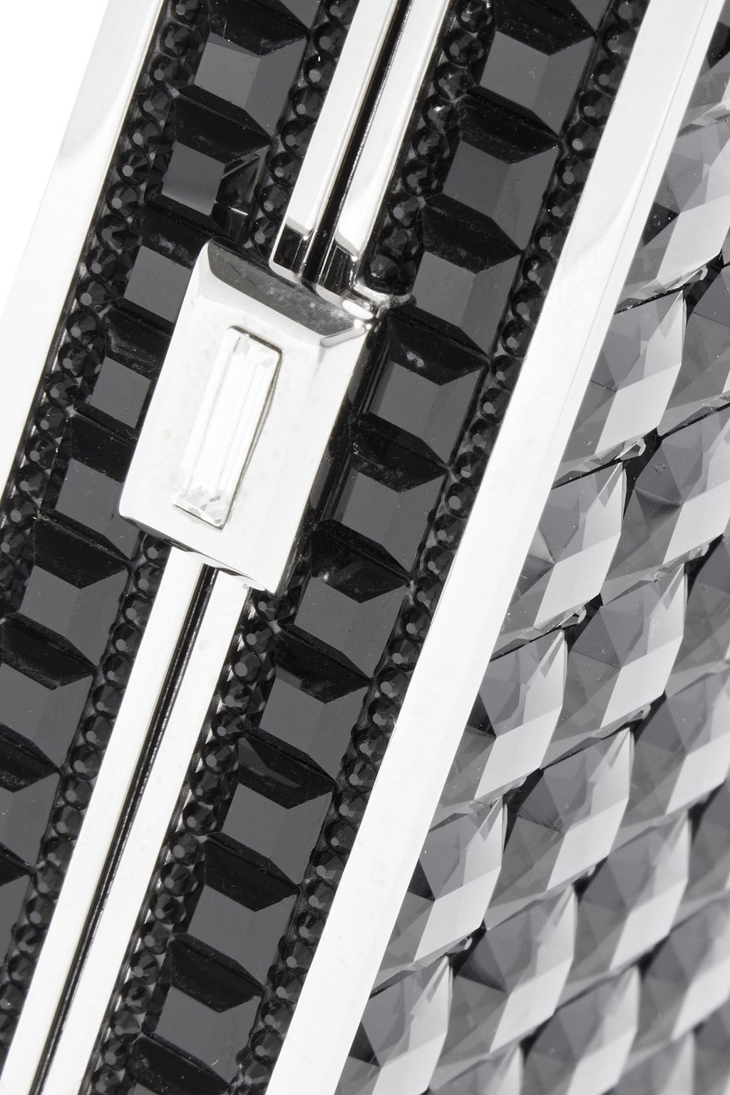 JUDITH LEIBER COUTURE Crystal-embellished silver-tone box clutch