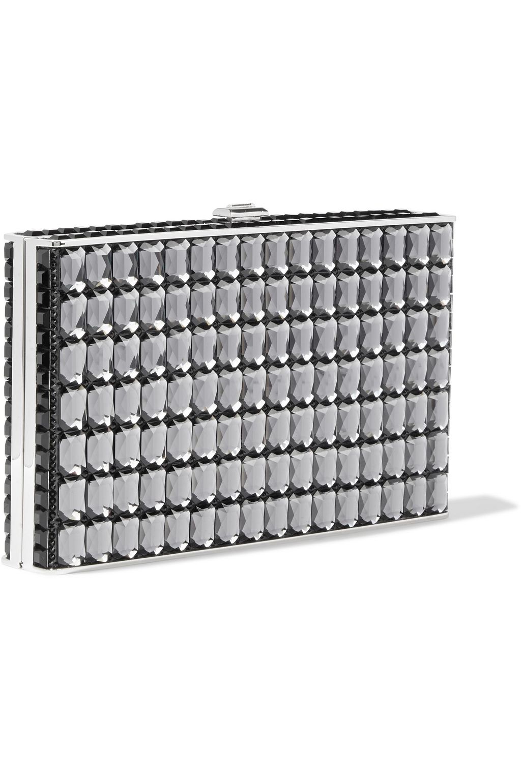 JUDITH LEIBER COUTURE Crystal-embellished silver-tone box clutch