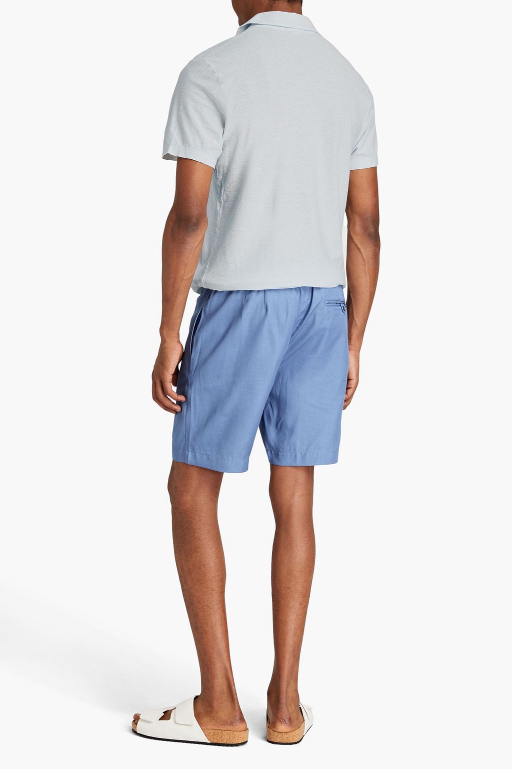 JAMES PERSE Cotton and linen-blend jersey polo shirt