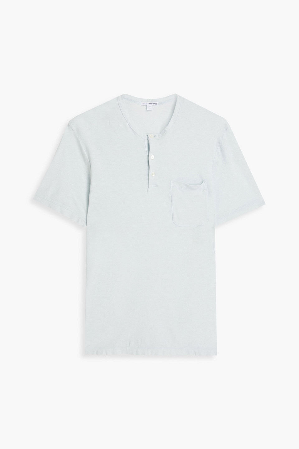 James Perse - Slub cotton and linen-blend jersey Henley T-shirt - Blue - 1