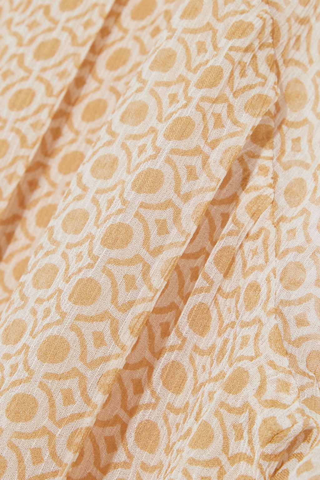 JOIE Anan gathered printed silk-gauze blouse