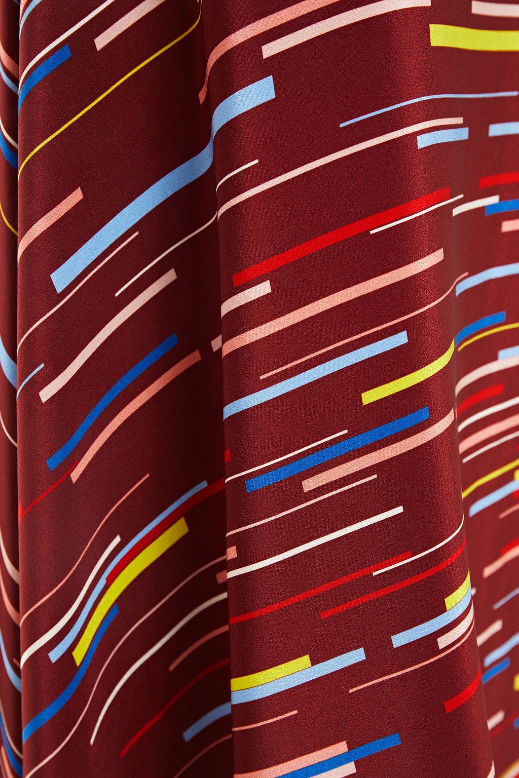 CHINTI & PARKER Verticals asymmetric printed silk crepe de chine midi skirt