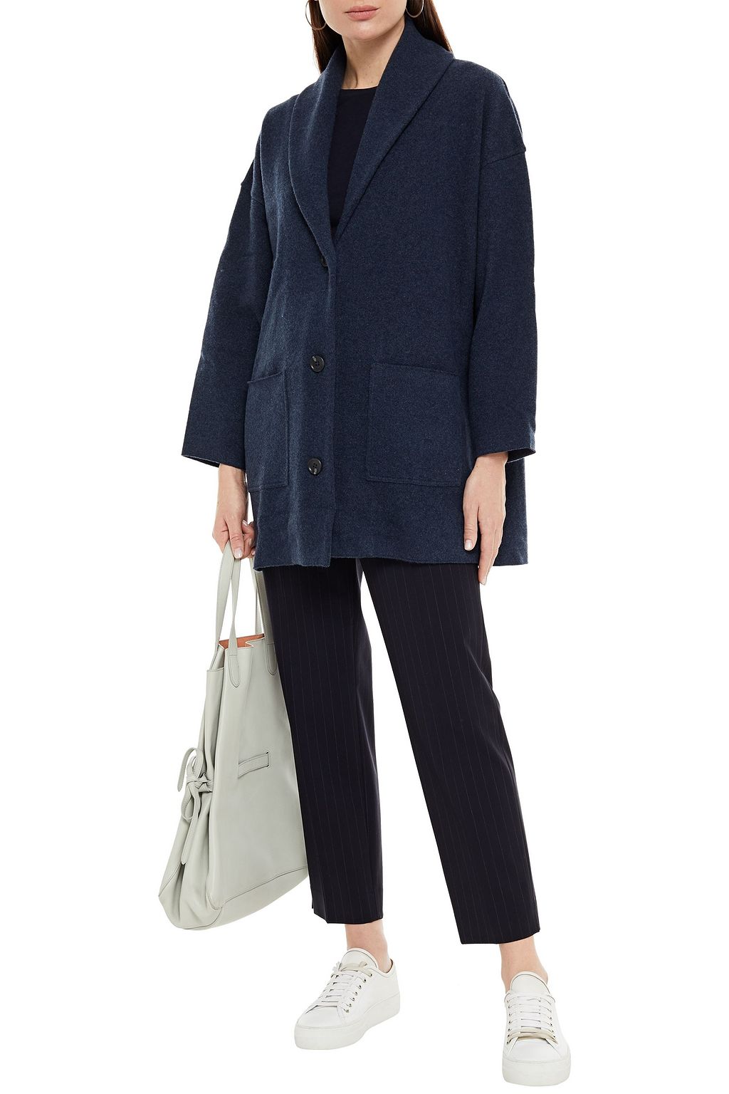 JAMES PERSE Mélange wool and cashmere-blend cardigan