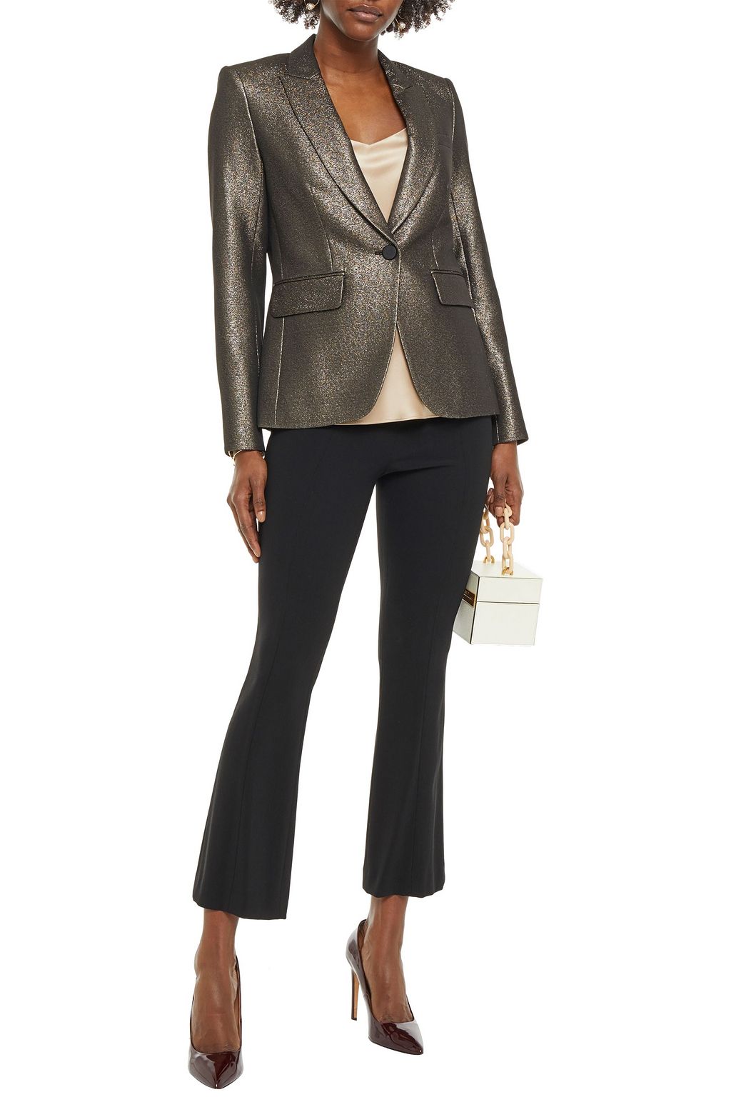 VERONICA BEARD Cutaway Dickey lamé blazer