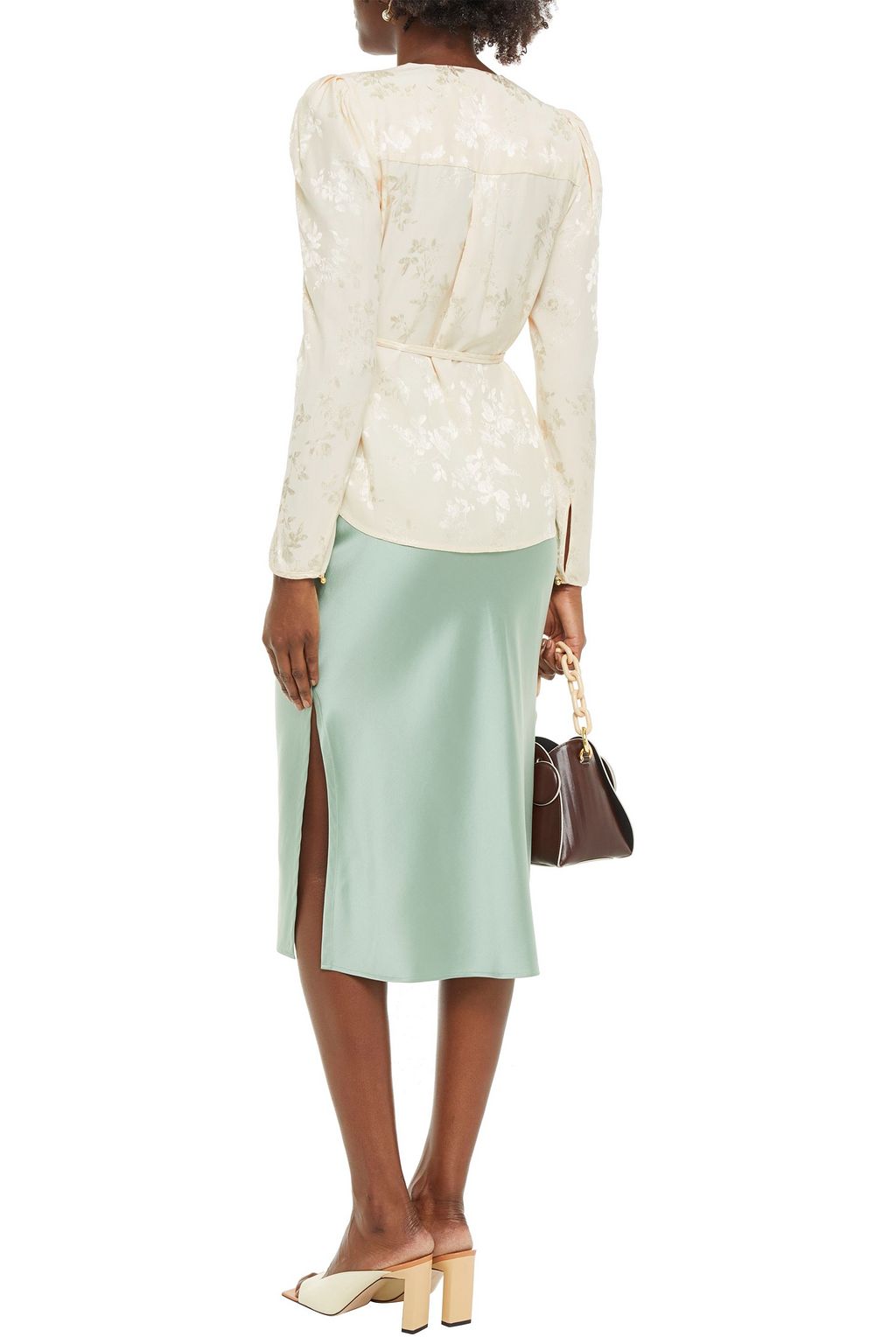 VERONICA BEARD Eden floral-jacquard wrap top
