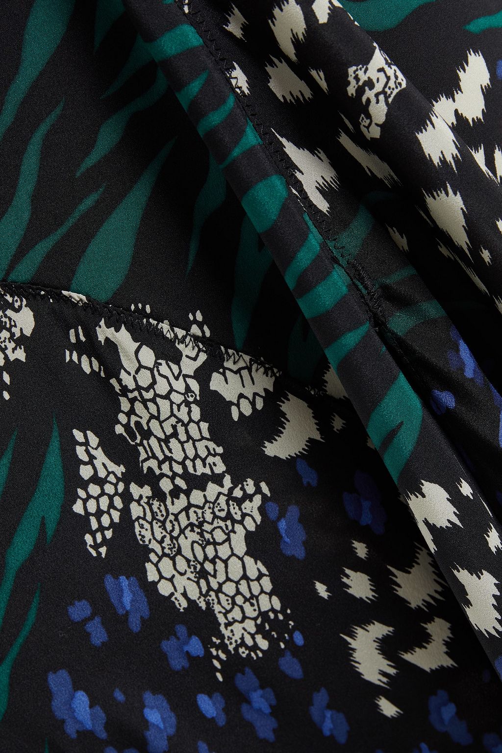 VERONICA BEARD Mac asymmetric printed silk-blend skirt