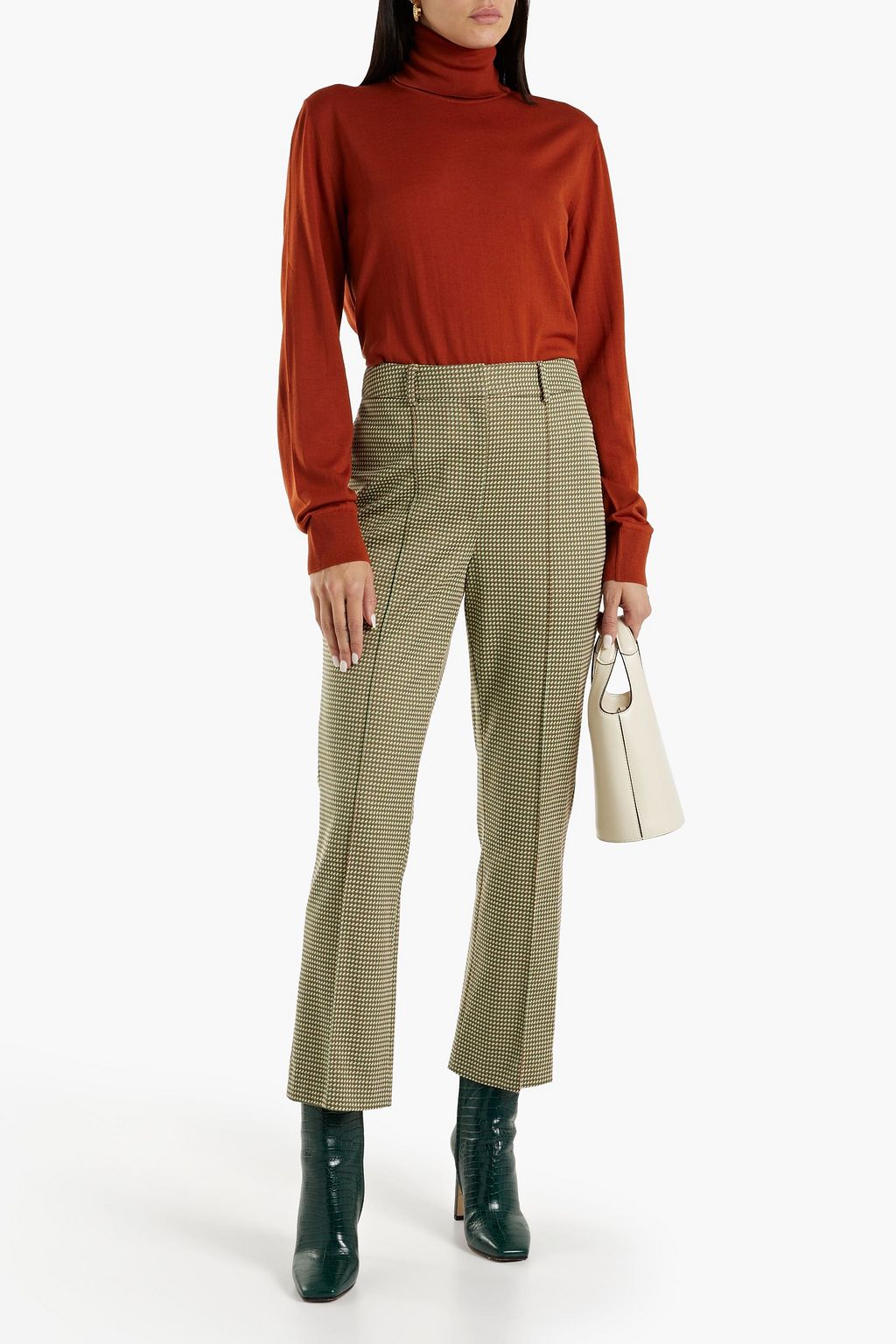 VERONICA BEARD Gani cropped jacquard flared pants