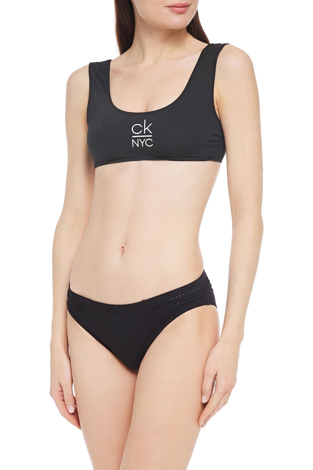 CALVIN KLEIN Printed bandeau bikini top