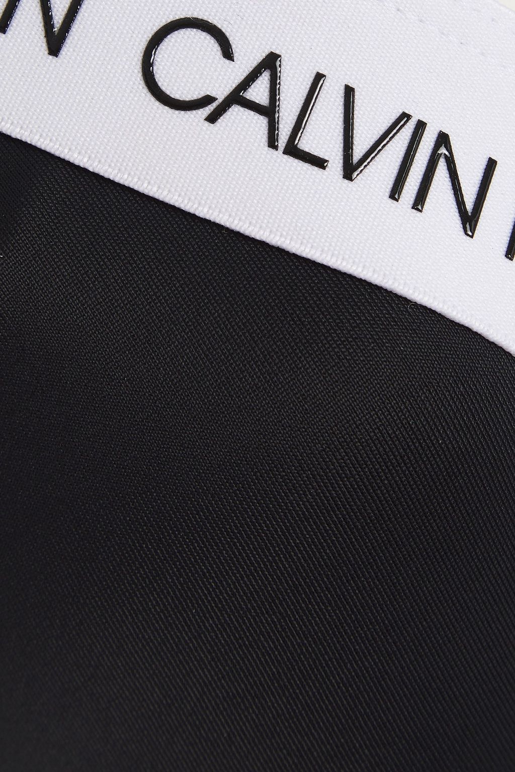 CALVIN KLEIN Printed rubber-trimmed triangle bikini top