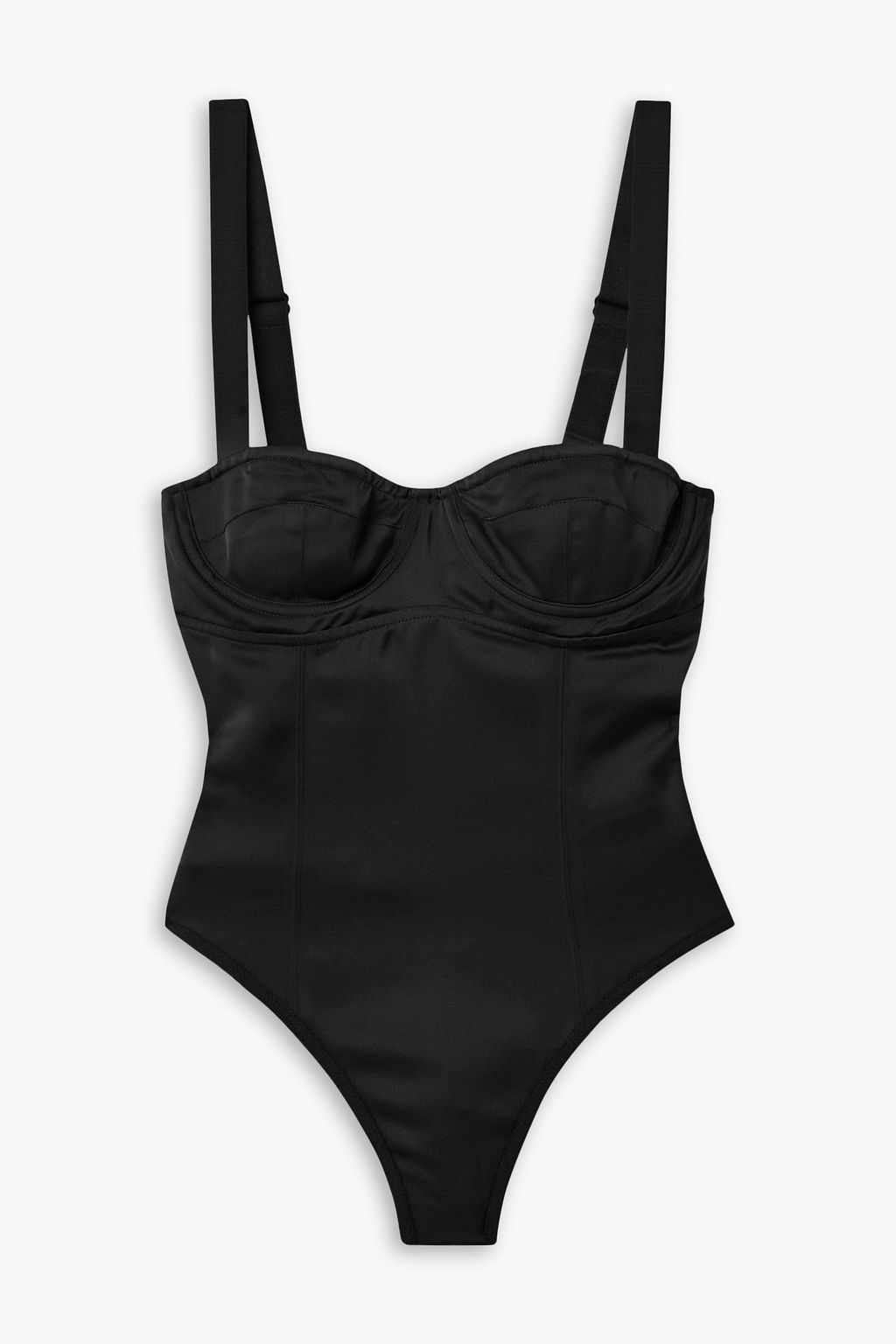 KSUBI Fixate satin-crepe thong bodysuit