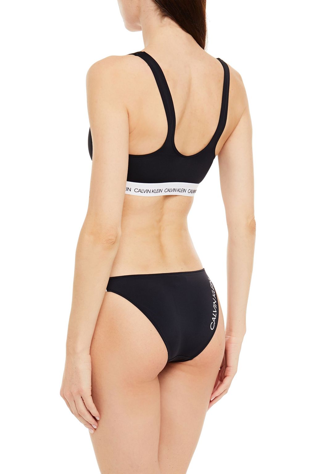 CALVIN KLEIN Cutout printed twist-front bikini top