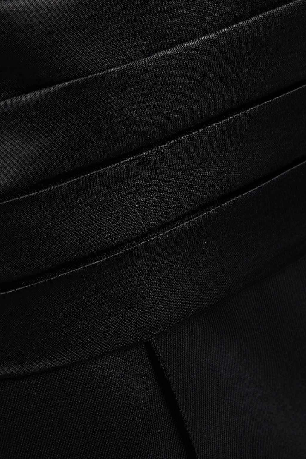 MM6 MAISON MARGIELA Cropped belted satin-trimmed twill straight-leg pants