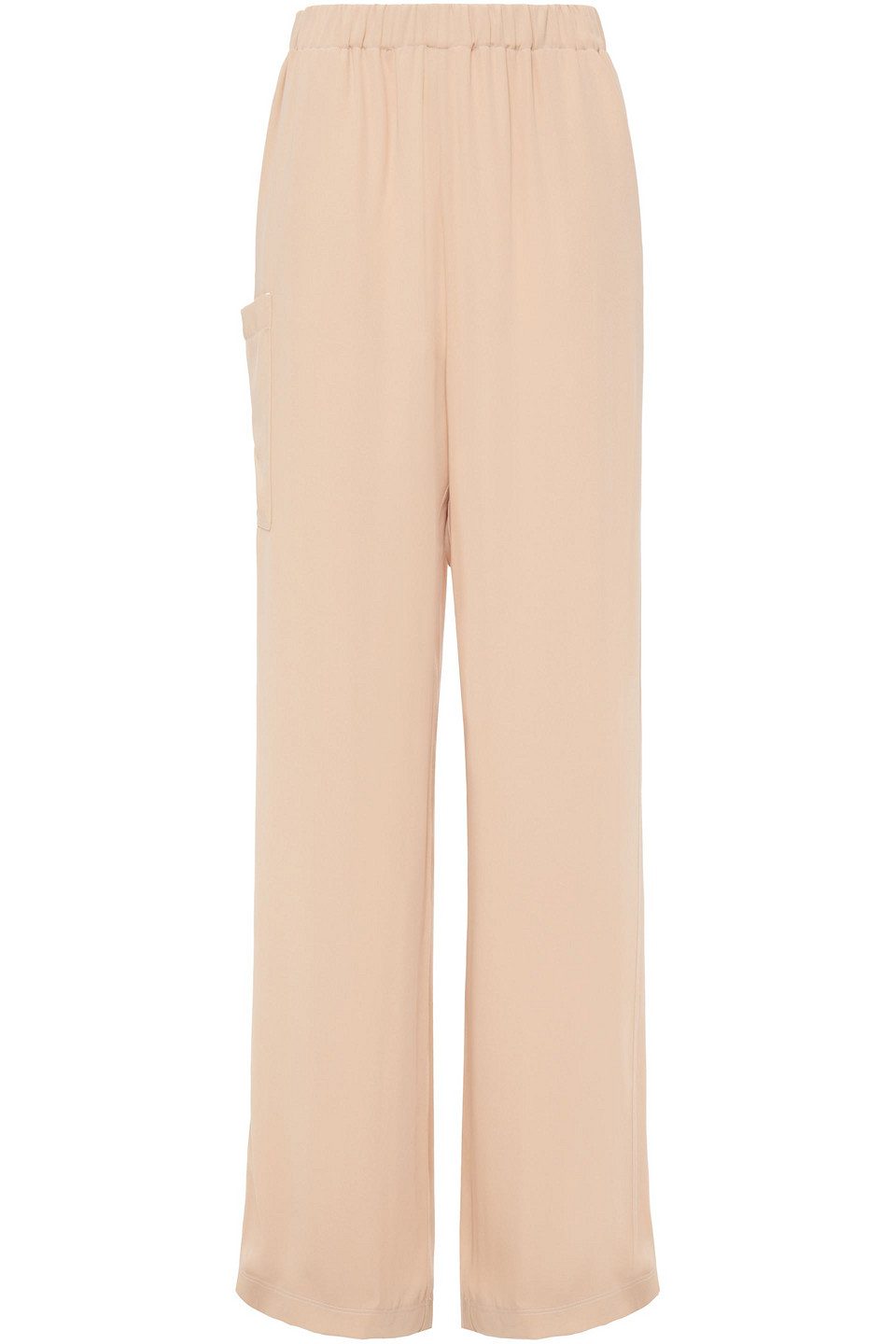 Mm6 Maison Margiela Woman Satin-trimmed Cady Wide-leg Pants Sand Size 40