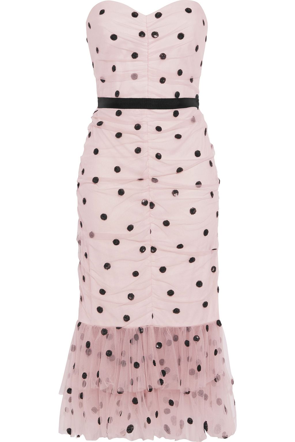 Lilac Strapless Sequin Embellished Ruched Tulle Dress Sale Up To 70 Off The Outnet Marchesa Notte The Outnet