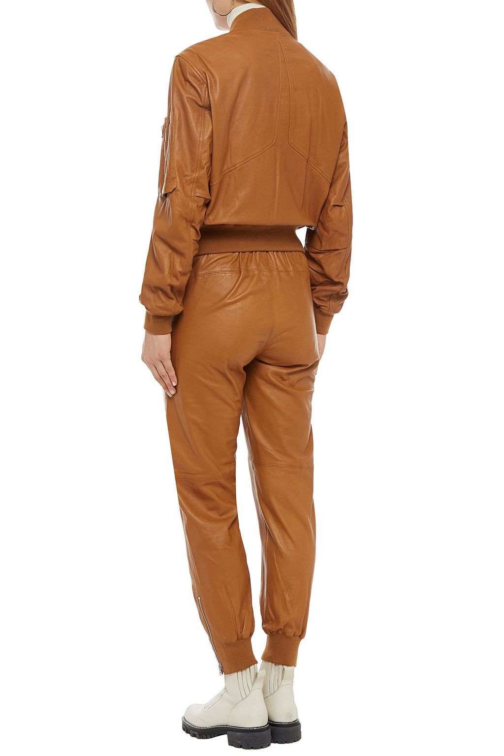RAG & BONE Gathered leather track pants