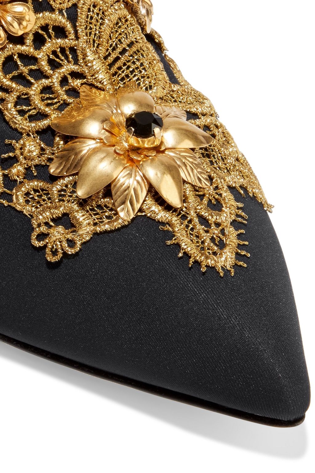DOLCE&GABBANA حذاء بوت على شكل جوارب «لوري» من الجيرسي المرن مع تصميمات من الدانتيل المزين