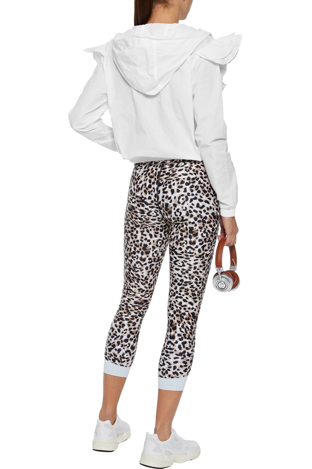 THE UPSIDE Joy ruffled shell hooded track jacket