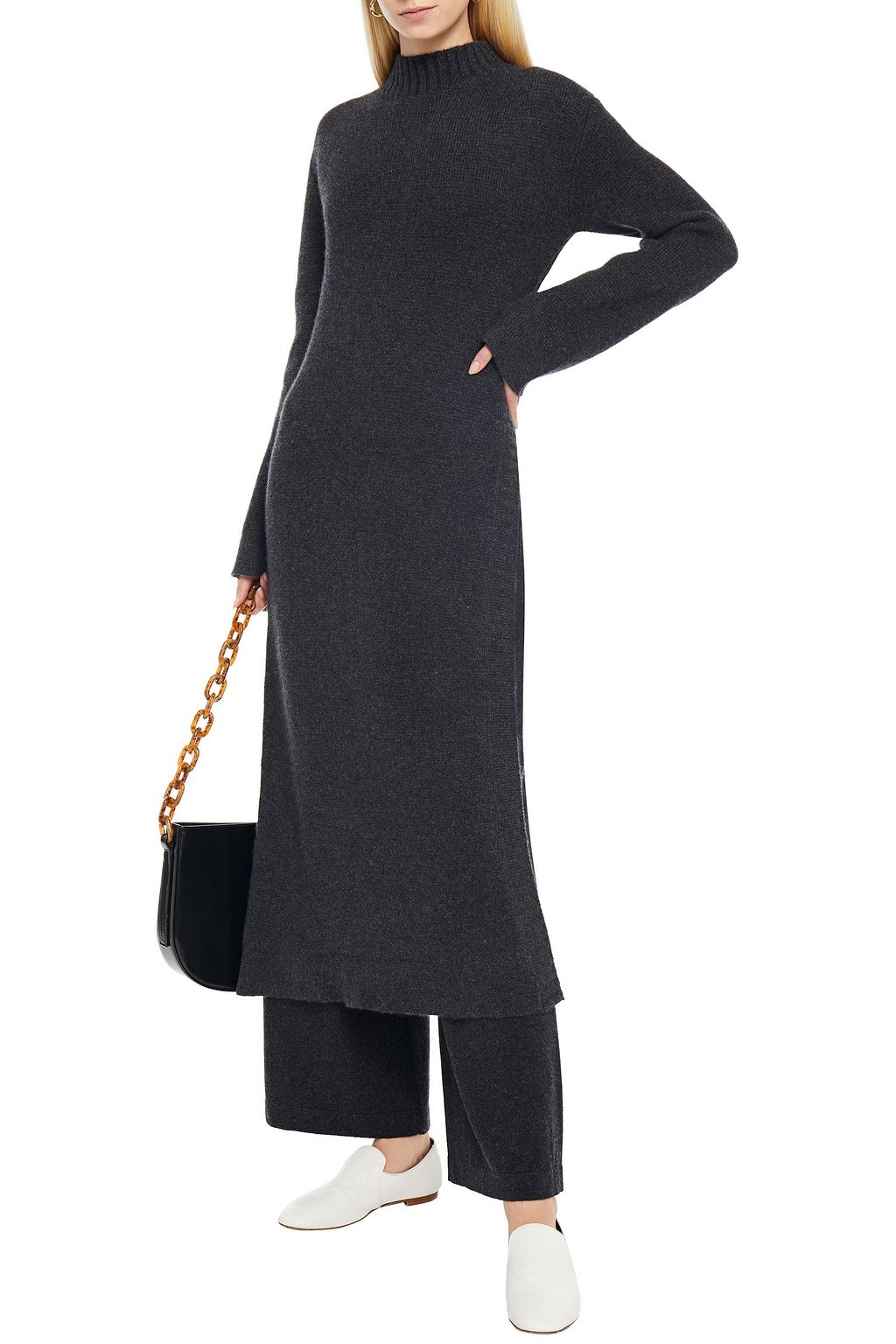 LE KASHA Mélange cashmere midi dress