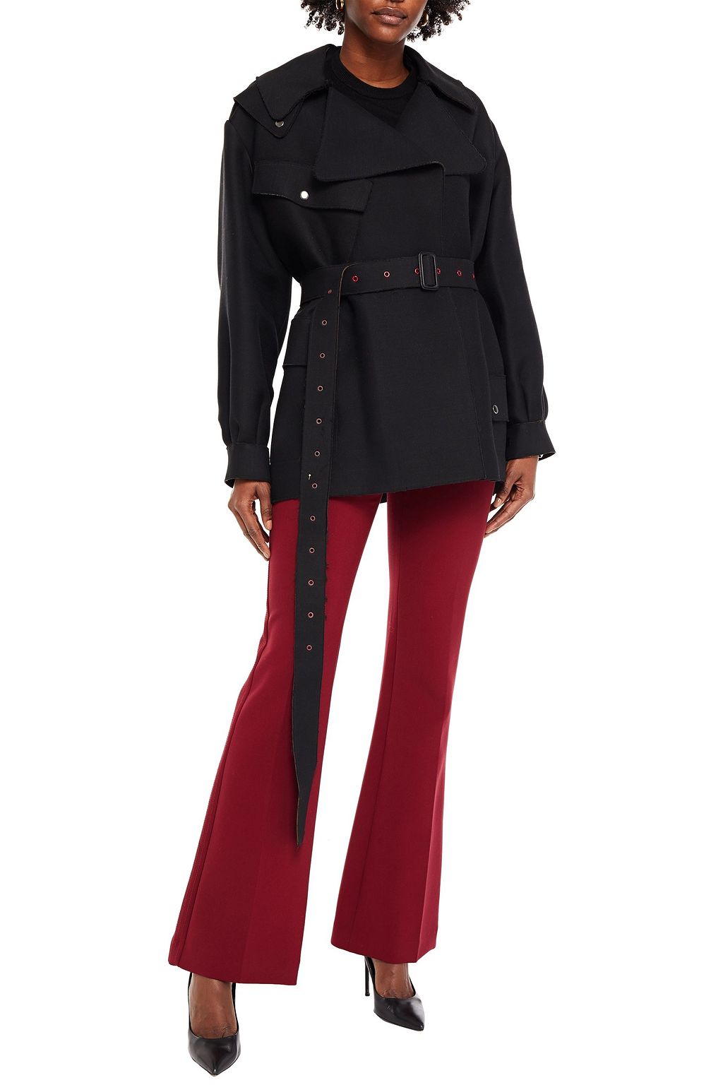 THE ROW Belted wool and silk-blend coat