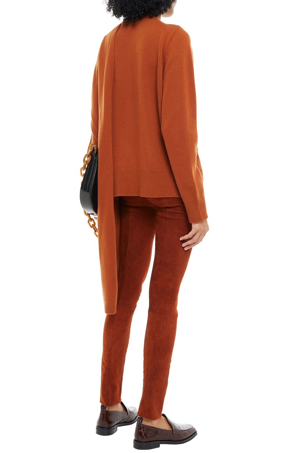 THE ROW Moto Cropped Leggings aus elastischem Veloursleder