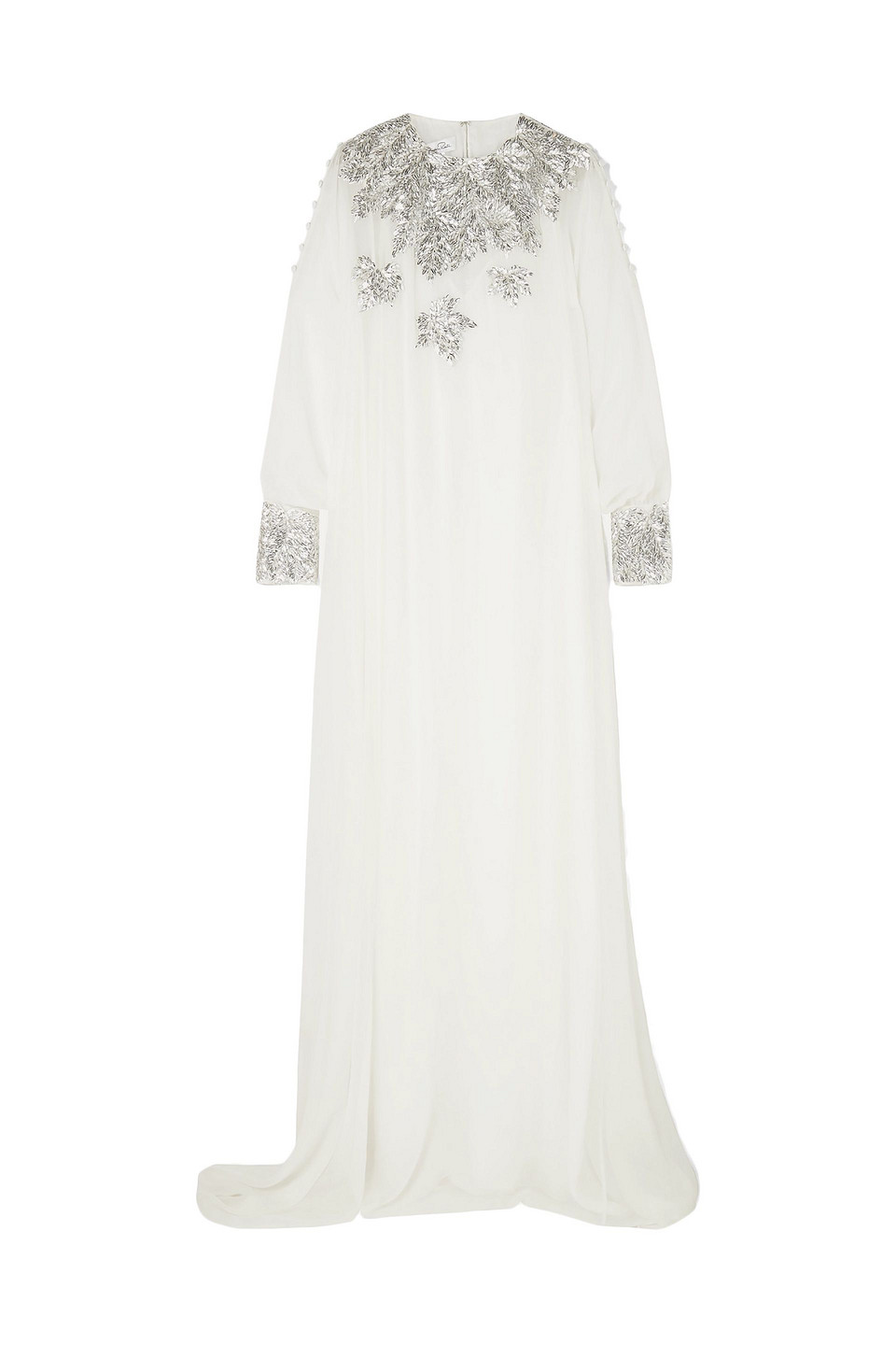 Oscar De La Renta Woman Sequined Silk-chiffon Gown White Size XS