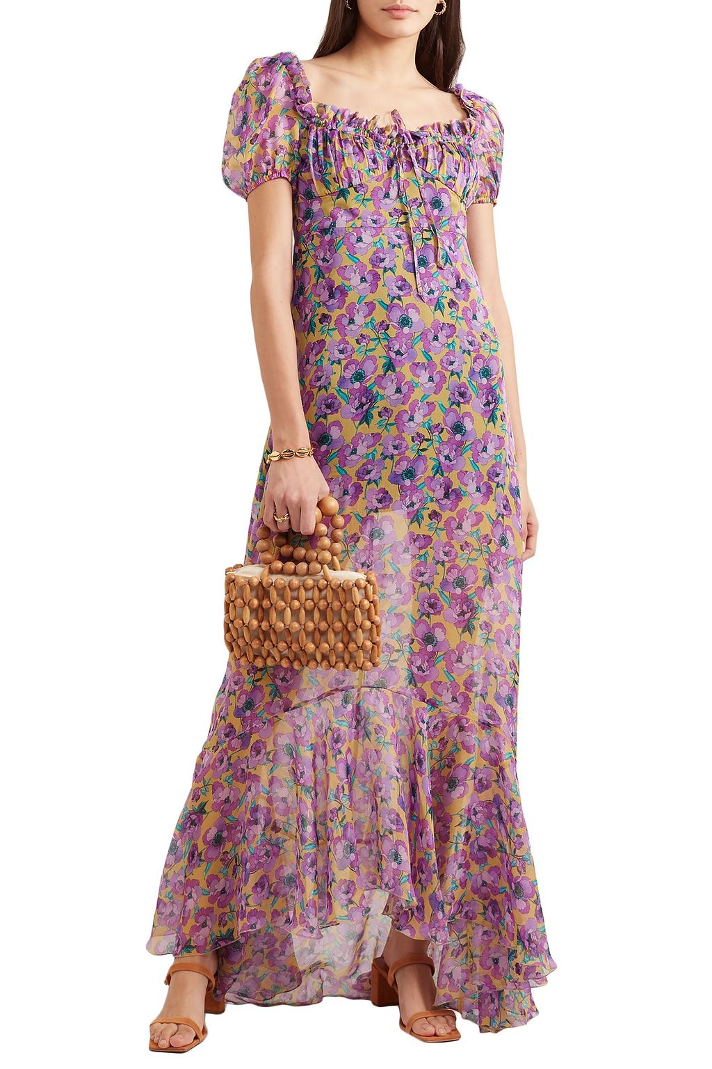 RAQUEL DINIZ Alice floral-print silk-chiffon maxi dress