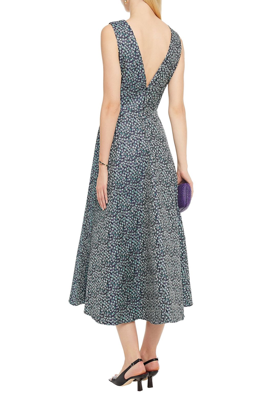 ML MONIQUE LHUILLIER Metallic jacquard midi dress