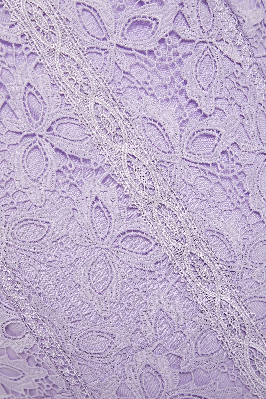ML MONIQUE LHUILLIER Tiered crochet-trimmed guipure lace midi dress