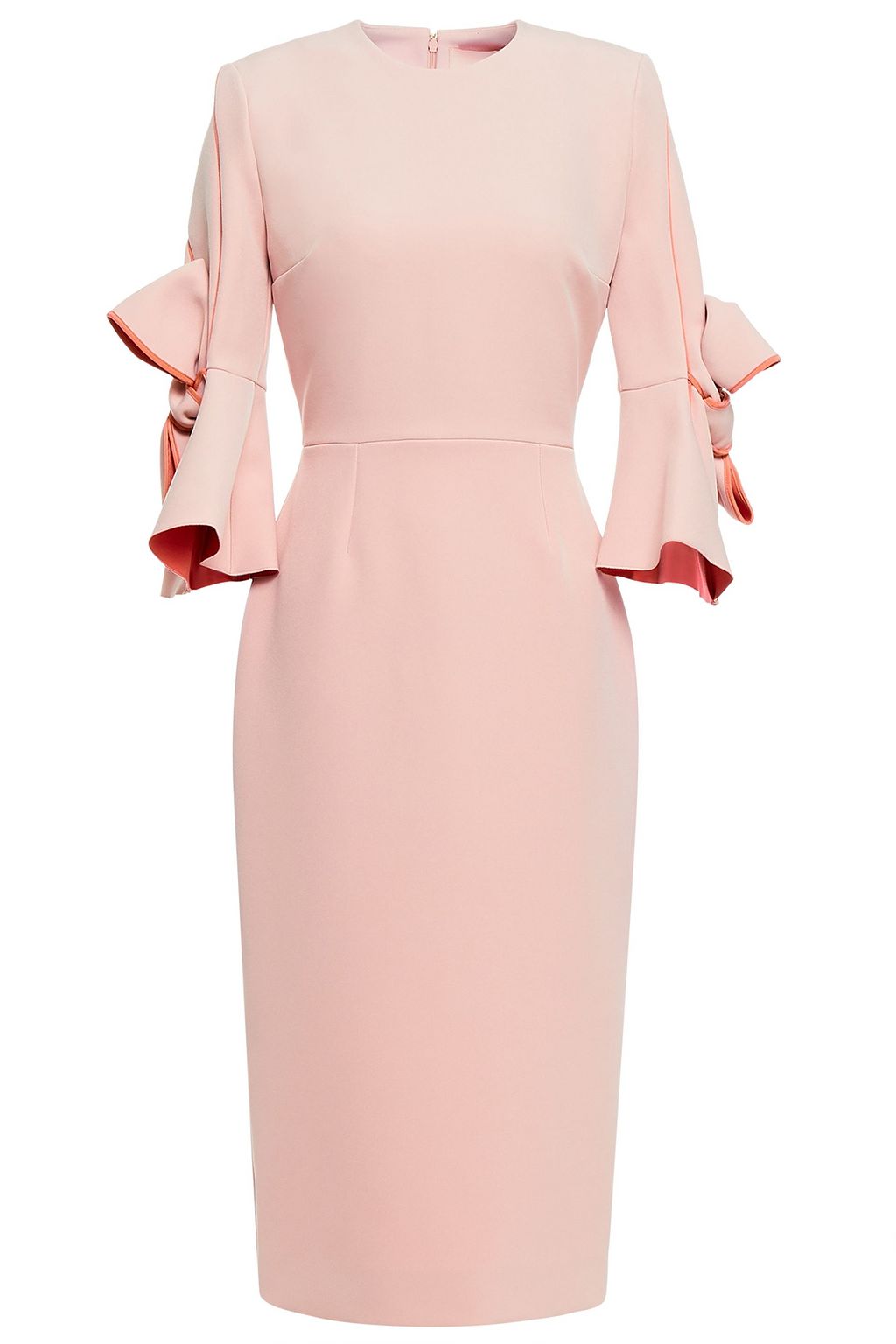 パステルピンク リボン付き クレープ ミディワンピース The Outnet Roksanda The Outnet