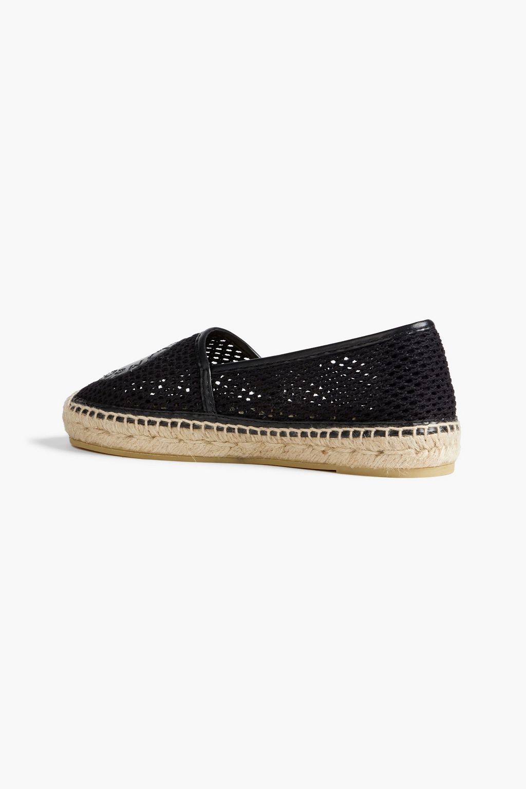 STELLA MCCARTNEY Selene appliquéd faux leather-trimmed mesh espadrilles