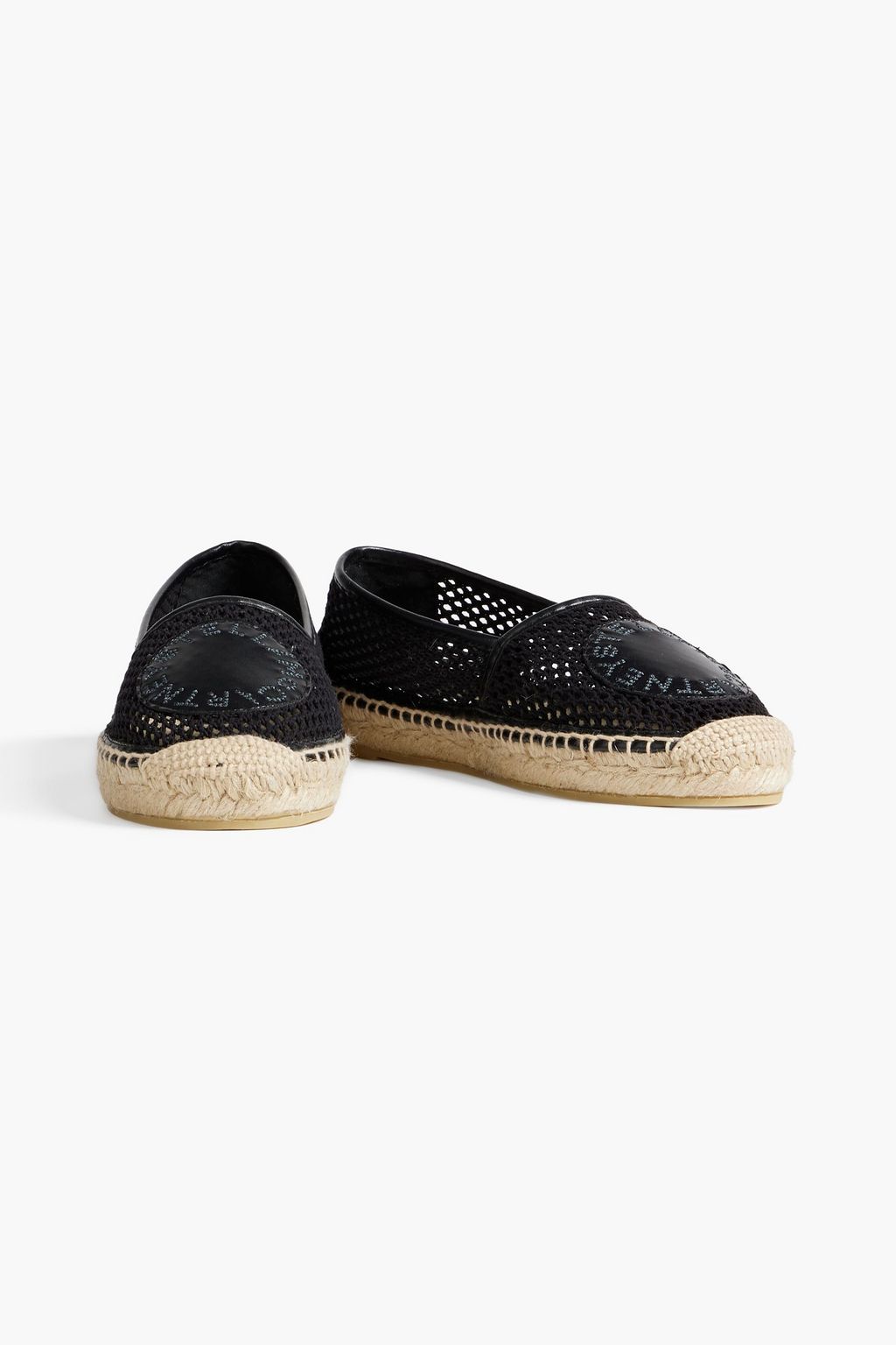 STELLA MCCARTNEY Selene appliquéd faux leather-trimmed mesh espadrilles